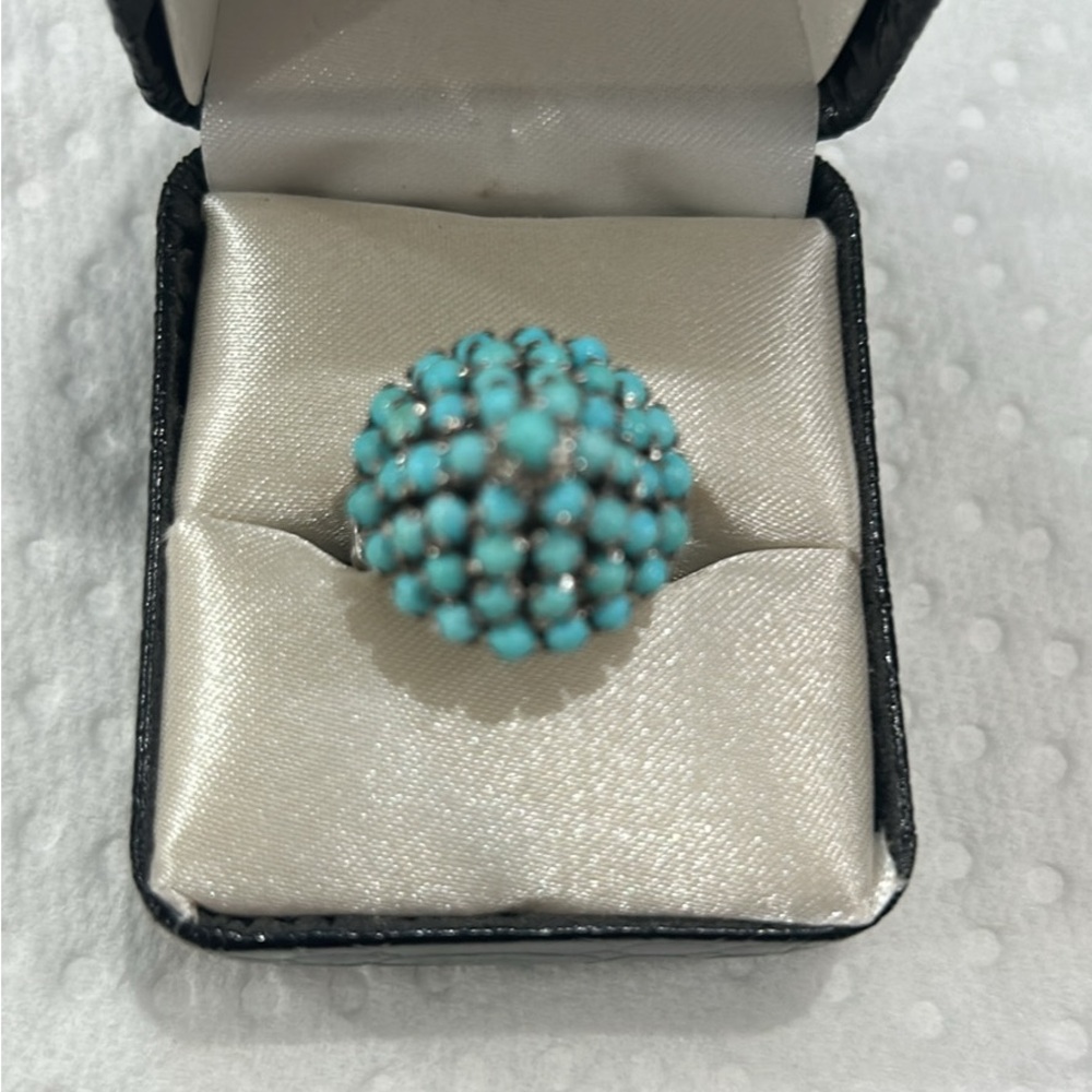 Turquoise Cluster Statement Ring - image 1